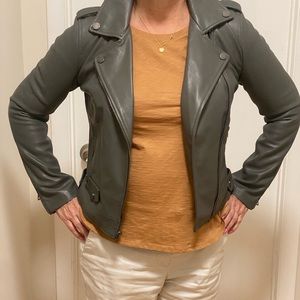 Lucky Brand grey leather jacket